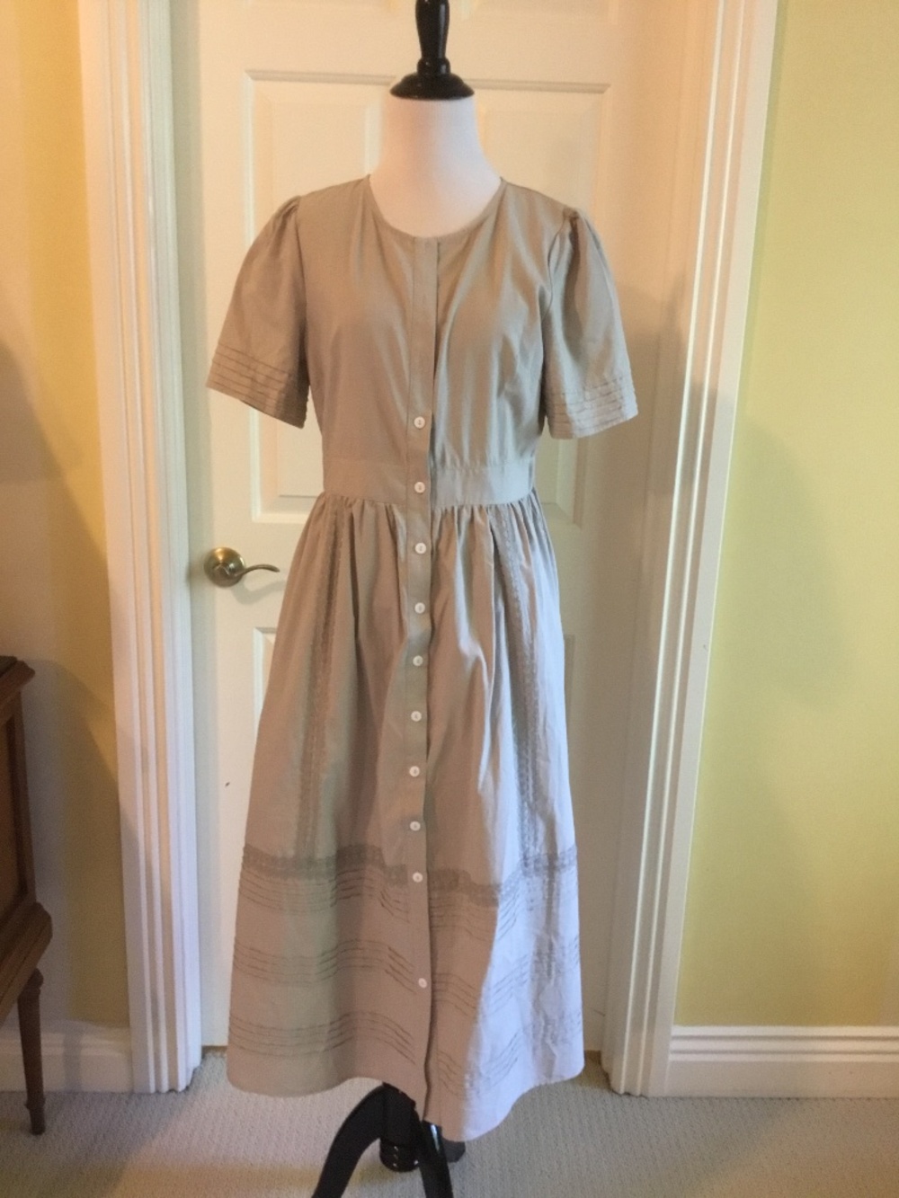 Petallush Sage Green Button-Front Midi Dress |